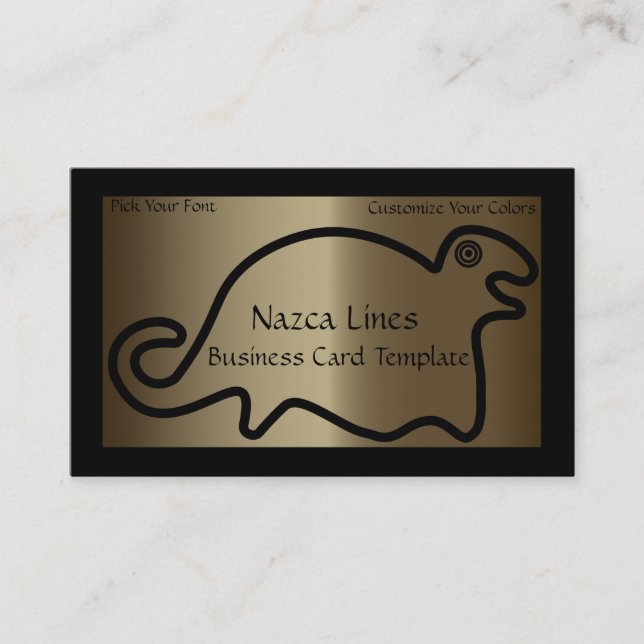 Cartão De Visita Logotipo Geoglyph Animal Nazca Lines Seal (Frente)