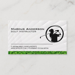 Cartão De Visita Logotipo giro Golfer   Grama