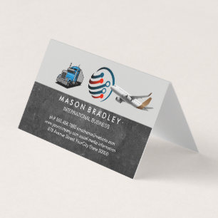 Cartão De Visita Logotipo Global Caminhão Semi-Reboque Avião Co