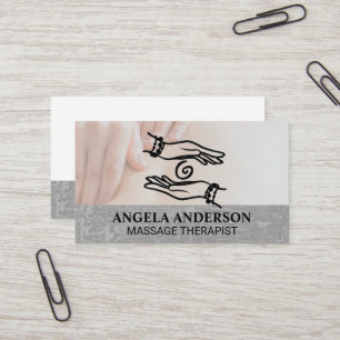 Cartão De Visita Logotipo Healer Hands Massagem Day Spa