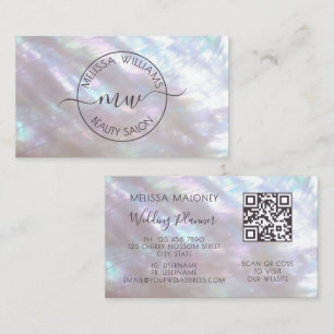 Cartão De Visita Logotipo Holográfico Íris Calligraphy Script