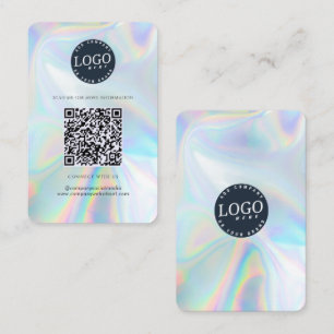 Cartão De Visita Logotipo Holográfico QR Code Social Media Site