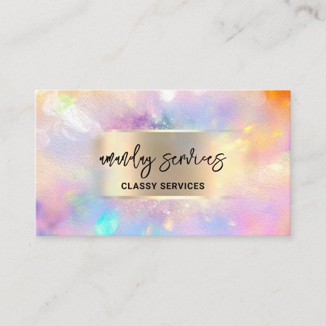 Cartão De Visita Logotipo holográfico QR Compro de código com estru (Frente)