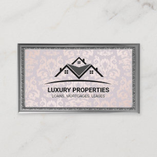 Cartão De Visita Logotipo Imobiliário   Damask Impressão   Quadro d