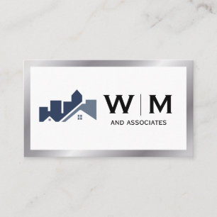 Cartão De Visita Logotipo Imobiliário de Construção