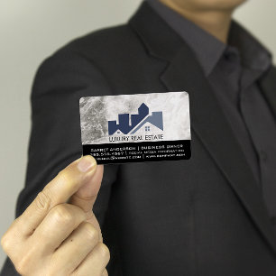 Cartão De Visita Logotipo Imobiliário de Construção