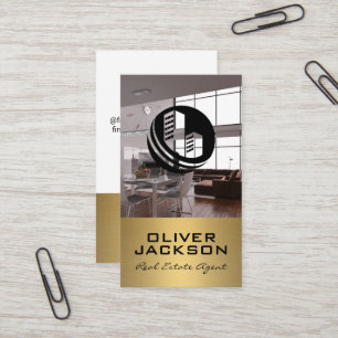 Cartão De Visita Logotipo Imobiliário Interior moderno