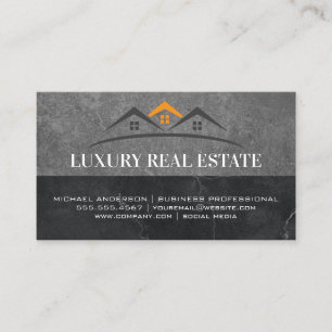Cartão De Visita Logotipo Imobiliário Slate Marble
