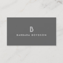 Cartão De Visita LOGOTIPO INICIAL ART DECO MONOGRAM em CINZAS e BRA
