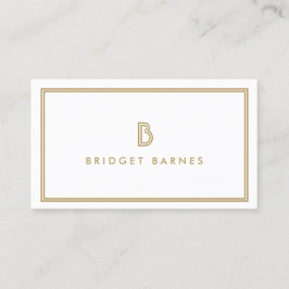 Cartão De Visita LOGOTIPO INICIAL ART DECO MONOGRAM em DOURADO e BR
