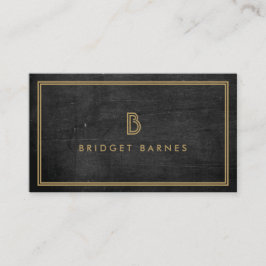 Cartão De Visita LOGOTIPO INICIAL ART DECO MONOGRAM em DOURADO no D