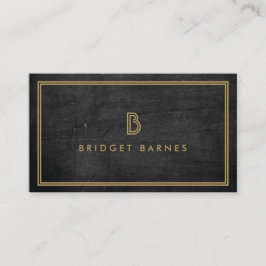 Cartão De Visita LOGOTIPO INICIAL ART DECO MONOGRAM em DOURADO no D