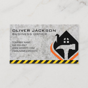 Cartão De Visita Logotipo inicial do Hammer   Construção
