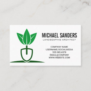 Cartão De Visita Logotipo Landscaper Jardinagem