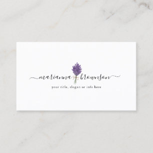 Cartão De Visita Logotipo Lavanda Limpo