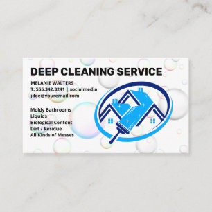Cartão De Visita Logotipo Limpo do Comboio Doméstico   Bolhas de sa