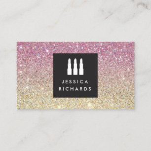 Cartão De Visita Logotipo Lipstick Trio para maquiagem de freelance