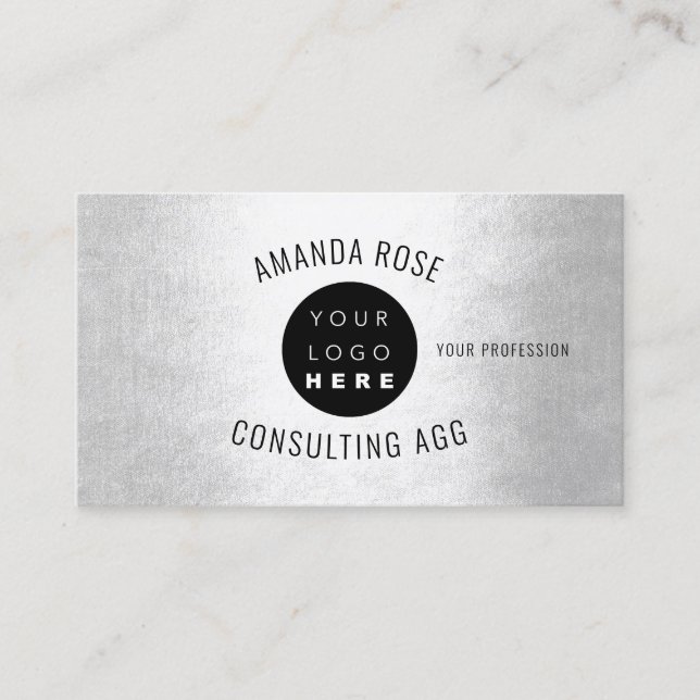 Cartão De Visita Logotipo Luminoso Mínimo Profissional Moderno (Frente)