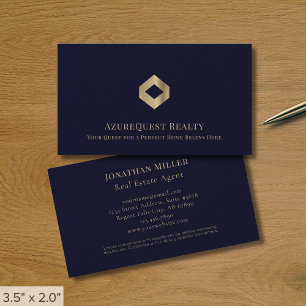 Cartão De Visita Logotipo Luxuoso Profissional Azul