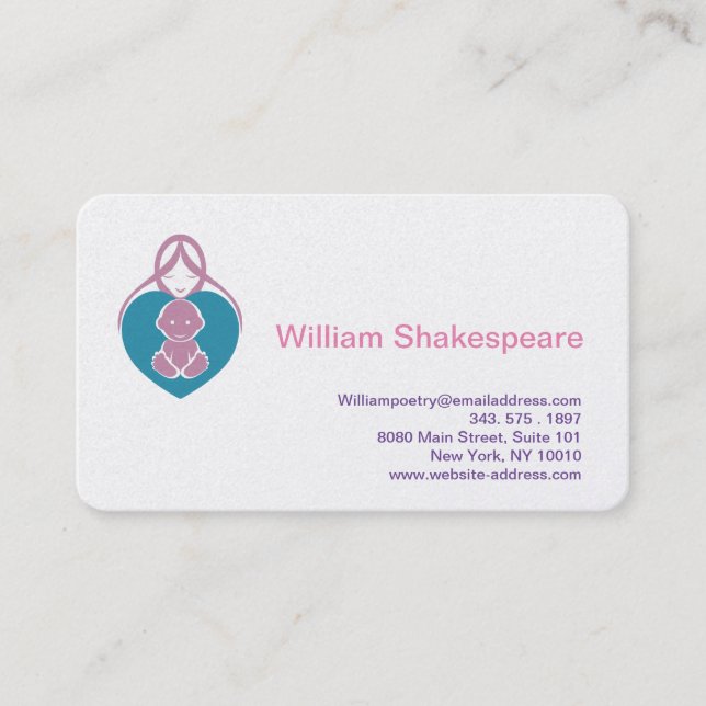 Cartão De Visita Logotipo Mãe e Bebê (Frente)