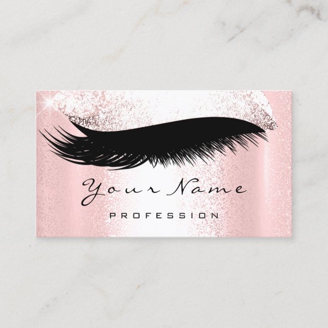 Cartão De Visita Logotipo Maquiagem Artista Lux Rosa Lux Profession (Frente)