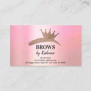 Cartão De Visita Logotipo Micorblade Aftercare Crown Rosa Rosa Rosa