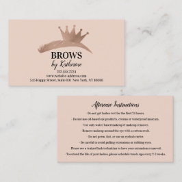 Cartão De Visita Logotipo Micorblade Eyebrow Logotipo Afetcare Rosa