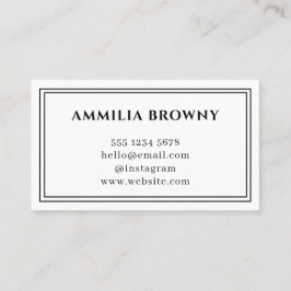 Cartão De Visita Logotipo Minimal Branco | Design Moderno Elegante 