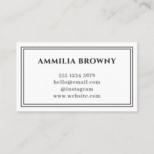 Cartão De Visita Logotipo Minimal Branco Design Moderno Elegante