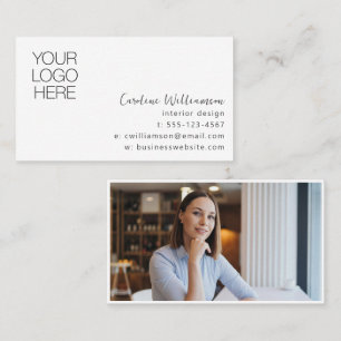 Cartão De Visita Logotipo Minimalista de Designer de Interiores Cri