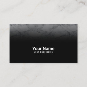 Cartão De Visita Logotipo minimalista de nome branco preto no márm
