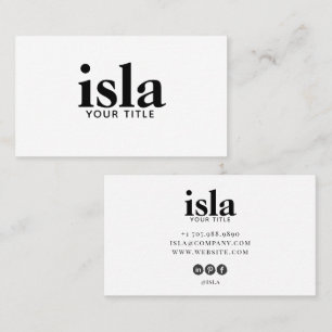 Cartão De Visita Logotipo Minimalista de Tipografia Profissional