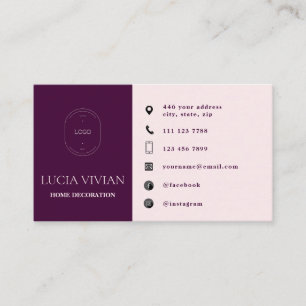 Cartão De Visita Logotipo Minimalista Moderno Crimson