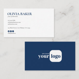 Cartão De Visita Logotipo Minimalista Moderno e Ícones de Mídia Soc