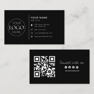 Cartão De Visita Logotipo Minimalista Moderno Ícones de Mídia Socia
