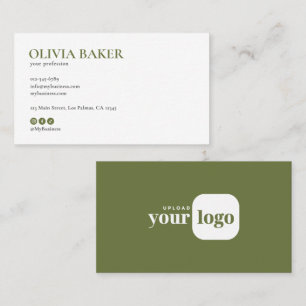 Cartão De Visita Logotipo Minimalista Moderno & Ícones para Redes S