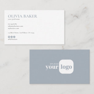 Cartão De Visita Logotipo Minimalista Moderno & Ícones para Redes S