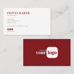 Cartão De Visita Logotipo Minimalista Moderno & Ícones para Redes S