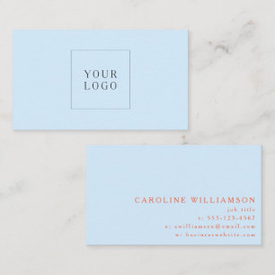 Cartão De Visita Logotipo Minimalista Moderno Laranja Azul