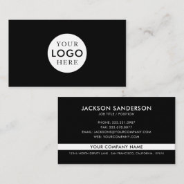 Cartão De Visita Logotipo Minimalista Moderno Profissional Preto e