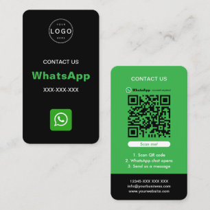 Cartão De Visita Logotipo Minimalista Simples do Código QR do Whats
