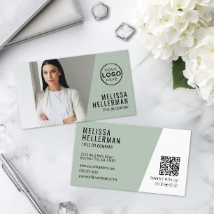 Cartão De Visita Logotipo Minimalista Verde Oliva Negrito Foto