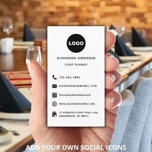 Cartão De Visita Logotipo Minimalista Vertical Mídia Social