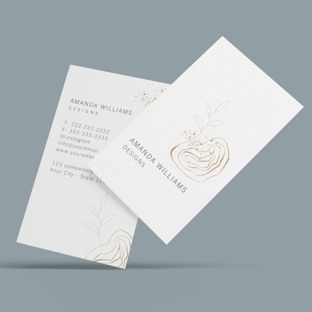 Cartão De Visita Logotipo mínimo de Abstrato do Designer Dourado (Criador carregado)