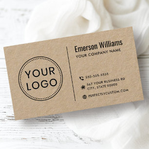 Cartão De Visita Logotipo mínimo moderno personalizado papel marro