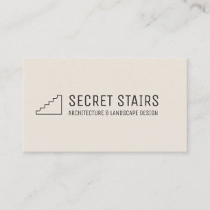Cartão De Visita Logotipo Mínimo Preto Arquitetura Escadas Degraus