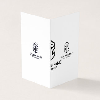 Cartão De Visita Logotipo Mínimo Preto e Branco Moderno da Empresa 