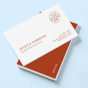 Cartão De Visita Logotipo Moderno Chic Terracotta Professional