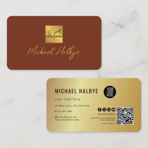 Cartão De Visita Logotipo Moderno de Caligrafia com Script Elegante