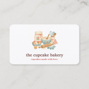 Cartão De Visita Logotipo Moderno de Cupcake Padaria Chef Catering 